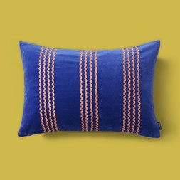 30932923 Sophie Robinson Ric Rac Stripe 60x40 Cushion Cobalt £28