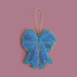 30974754 Sophie Robinson Beaded Blue Bow Hanging Decoration £4
