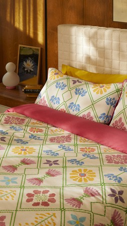 Yinka Ilori Net Floral Qcover Set Dbl Multi £22