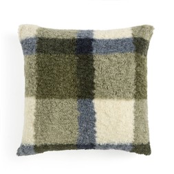 Winter Warm Check Cushion 43x43 Olive