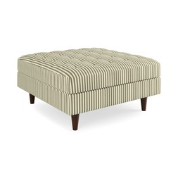 Zoe Pinstripe Fabric Square Storage Footstool £199