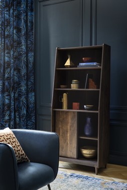 Milo Wide Bookcase - £499 & Velaro Armchair in Blue - £349