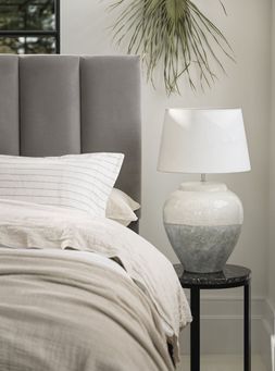 Furniture Village - Harrison Spinks Yorkshire 15,000 Divan Set, &pound;2799, Skyline Grey Ceramic Table Lamp, &pound;159