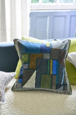 RAKU PATCHWORK CHOCOLATE CUSHION