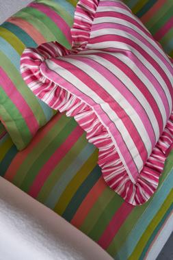 Burlington Stripe Fuchsia Cotton Cushion
