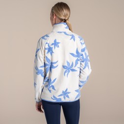 Reedmace Half Zip in Vinca Blue Print £50.00