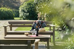 Gaze Burvill X National Trust Oak garden Furniture Bench from £1770 & long table£780