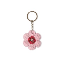 Crochet cherry blossom keyring