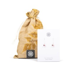 Silver Plated Rose Bead earrings (with bag)