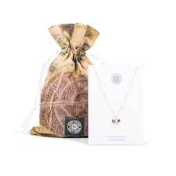 Silver Plated Rose Bead necklace (with bag)
