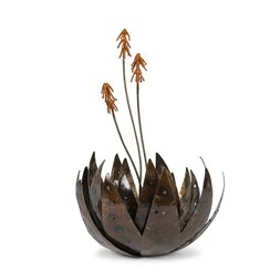 Recycled metal aloe plant sculpture