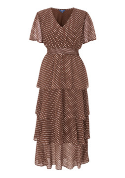 Chiffon Tiered Maxi Dress Chocolat Polka Dot £59(Available from July)