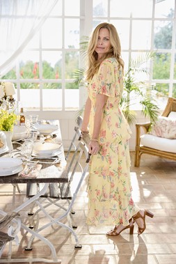 Chiffon Tiered Maxi Dress Yellow Floral £59(Available from July)