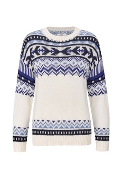 Patterned Jumper Cream:Blue £40- (Available from July)