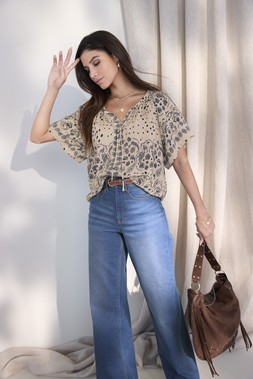 SS PRINT TIE NK BLOUSE £45