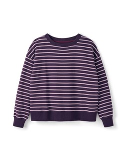 Stripe Crew Neck Sweatshirt Mulberry £35 (Available from July)