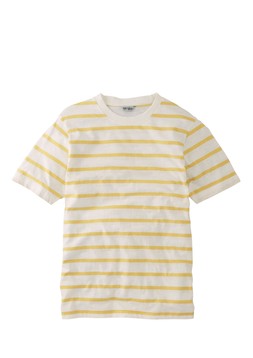 STRIPE CREW NECK T-SHIRT CREAM YELLOW £15