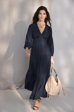 V Neck Satin Maxi Dress £59 (AG10986)
