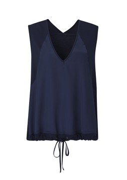 V-Neck Satin Top Navy £44.00