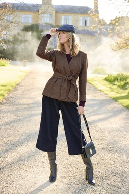 Wrap Check Jacket £75 & Wide Leg Cord Cullotes £40.(Available from September)
