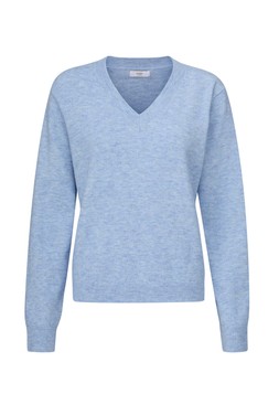 Fine Knit V Neck Jumper Sky Blue £32