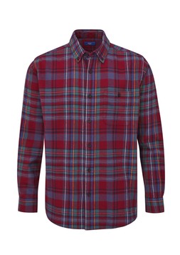 Will Mellor X Cotton Traders Flannel Check Shirt Crimson £36
