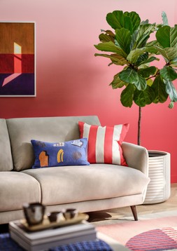 Adler 3 Seater in Lifestyle Mottled Fabric Marble, £899. Adler Designer Footstool in Lifestyle Mottled Fabric Marble, £349