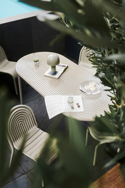 Tom Dixon Groove Obround Table - Putty