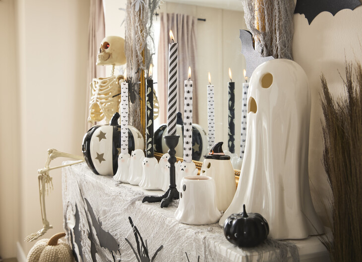 bamp-m-bm halloween 24 ceramic light up pumpkin 12 large light up ghost 12 ghost candelabra 5-ref1895786