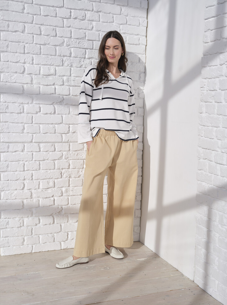 bonmarch-striped hoodie 22 twill wide leg trousers 25.ref2333655