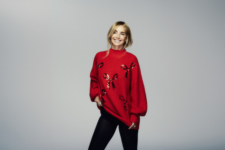peacocks-red sequin bow jumper-ref1927178