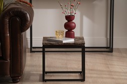 Industrial Side Table Brown Marble RRP €199 NOW €129