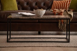Industrial Coffee Table Brown Marble RRP €549 NOW €349