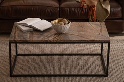 Industrial Coffee Table Brown Marble RRP €549 NOW €349
