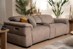 Hollywood Grey Fabric 2.5 Seater Electric Recliner Sofa with Fridge RRP€559 NOW €2999