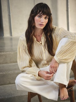 FatFace Ebby Stripe Blouse, £49.50, H59304 - Welling Wide Leg Jeans, £62, H63304