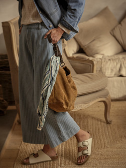 FatFace Hove Stripe Crop Jeans, £62, H63297 - Suede Bowling Bag, £55, H27285