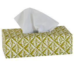 An Oblong Tissue Box Cover in Oak Leaves Sap Green