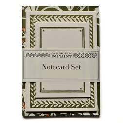 Set of Notecard and Envelopes Ivy Swamp Green and Orange
