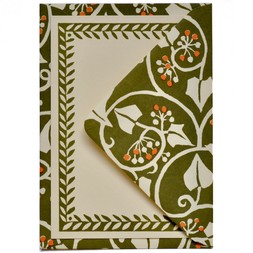 Set of Notecard and Envelopes Ivy Swamp Green and Orange