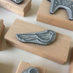 Printing Block Bird Looking Left with Tail Down