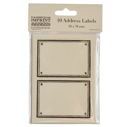Packet of 10 Large Self-Adhesive Labels with Black Border