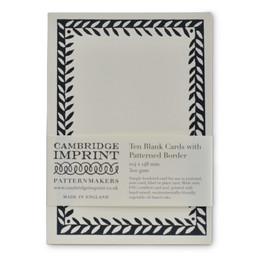 Ten Postcards with Patterned Border in Blue-Black