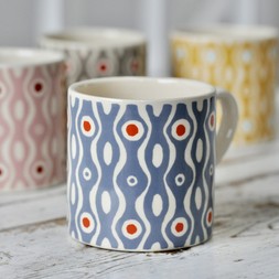 Mug Persephone Cornflower and Bright Red