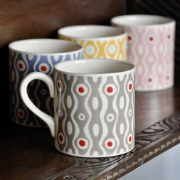 Mug Persephone Grey and Crimson
