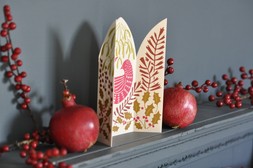 Extra Triptych Card Hidden Winter Bird