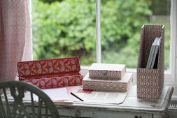 Desk Furniture in Reds and Pinks