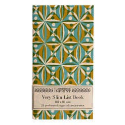 Very Slim List Book Kaleidoscope Yellow and Turquoise