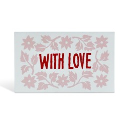 Pack of Gift Cards Leaves and Stars Pale Pink and Red