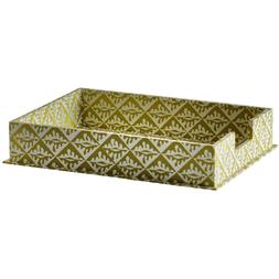 Small Letter Tray Oak Leaves Sap Green